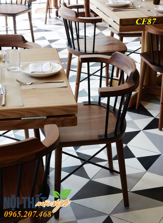 Ghế cafe CF87 ứng dụng cho không gian cafe, nhà hàng vô cùng tinh tế và sang trọng