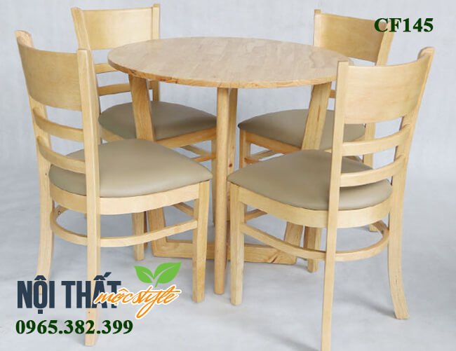 Bàn ghế cafe CF145 kết hợp bàn tròn tinh tế mang phong cách Hàn Quốc 