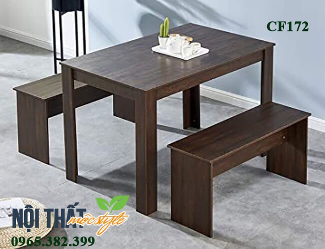 Bàn ghế cafe CF172 đơn giản, mộc mạc được sản xuất từ chất liệu gỗ tự nhiên 