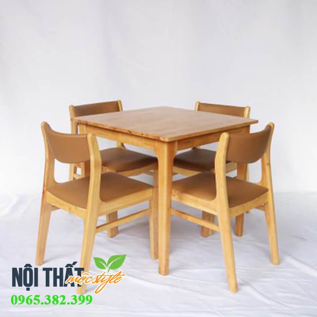 Bộ bàn ăn vuông kết hợp với ghế bella bọc nệm cực nổi bật và trẻ trung