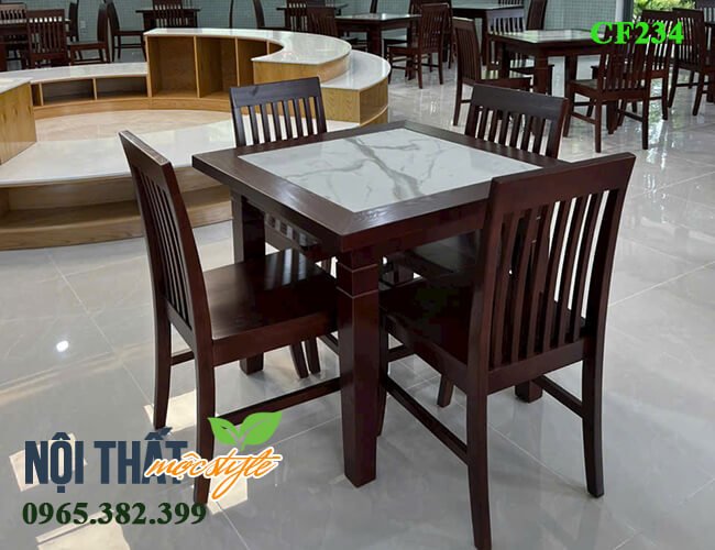 Bàn ghế cafe CF234- Bàn ghế gỗ hiện đại -lịch lãm 