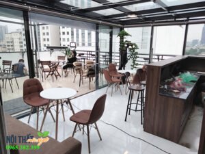 thi công dự án quán cafe hiện đại