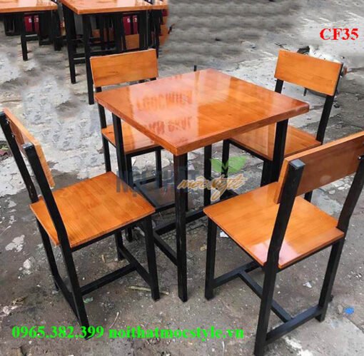 Bàn ghế cafe CF35 giá rẻ tại Nội thất Mộc Style