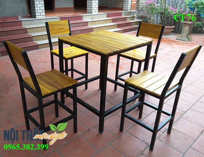 Bàn ghế cafe CF76 tạo hình vông vức, khoẻ khoắn