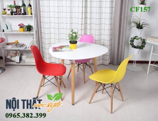 Bàn ghế cafe đẹp với màu sắc nổi bật