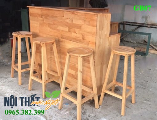 Ghế bar gỗ được sản xuất tại Nội thất Mộc Style với giá thành rẻ