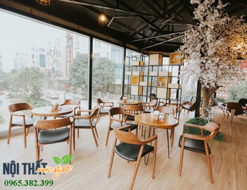 Không gian quán cafe nổi bật với mẫu bàn ghế cafe CF62