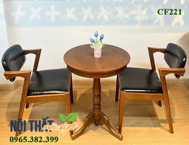 Bàn ghế cafe CF221- bàn ghế gỗ hiện đại